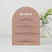 QR Code Mocha Wedding Details Card Einladung (Stehend Vorderseite)