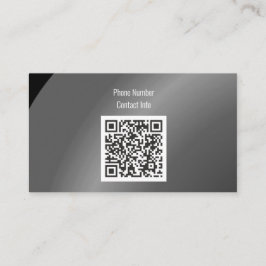 Qr Code Moderate schwarze moderne Neat Shaded Visitenkarte