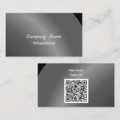 Qr Code Moderate schwarze moderne Neat Shaded Visitenkarte (Vorne/Hinten)