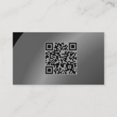 Qr Code Moderate schwarze moderne Neat Shaded Visitenkarte (Rückseite)