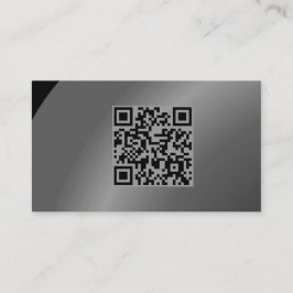 Qr Code Moderate schwarze moderne Neat Shaded Visitenkarte