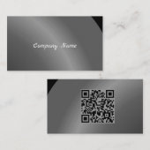 Qr Code Moderate schwarze moderne Neat Shaded Visitenkarte (Vorne/Hinten)