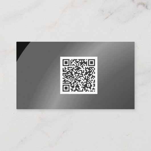 Qr Code Moderate schwarze moderne Neat Shaded Visitenkarte (Rückseite)
