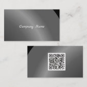Qr Code Moderate schwarze moderne Neat Shaded Visitenkarte (Vorne/Hinten)