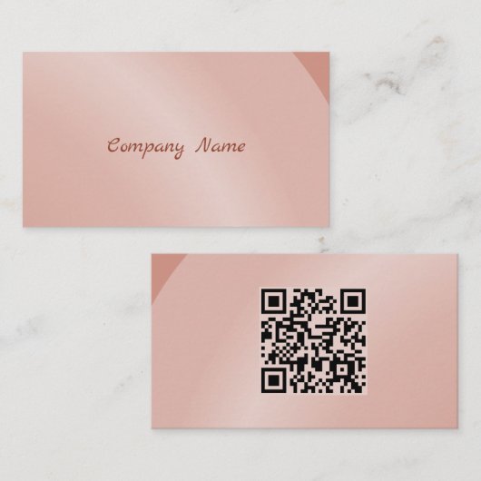 Qr Code Moderater Lachs Moderner Neat Schattierter Visitenkarte (Vorne/Hinten)