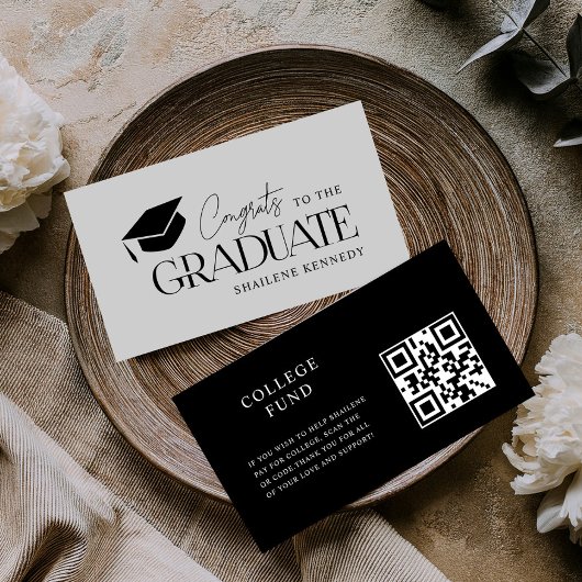 QR Code Modern Abschluss Uni Fund Scan Card Visitenkarte