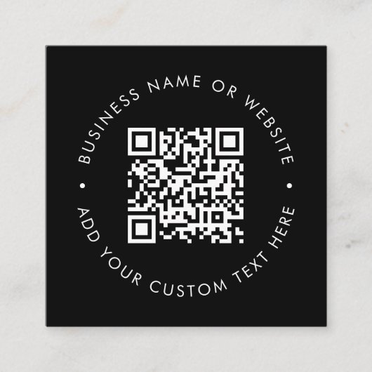 QR Code | Modern Black Professional Scan Me Quadratische Visitenkarte (Vorderseite)