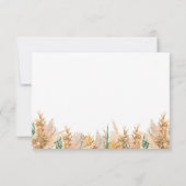 QR Code Modern Boho Pampas Grass Wedding RSVP Karte (Rückseite)