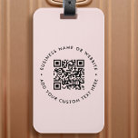 QR Code | Modern Business Blush Pink Feminine Gepäckanhänger<br><div class="desc">A simple custom blush pink QR code luggage tag template in a modern minimalist style which can be easily updated with your QR code,  business name or website and custom text,  eg. scan me to... </div>