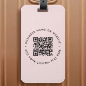 QR Code | Modern Business Blush Pink Feminine Gepäckanhänger