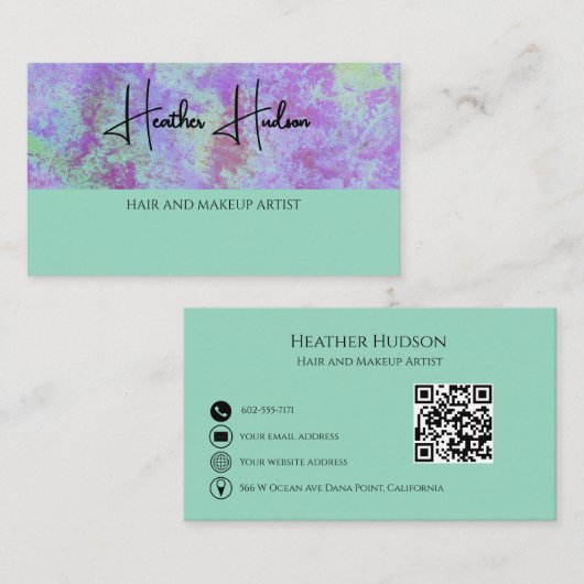 QR-Code Modern Business Card Visitenkarte (Vorne/Hinten)