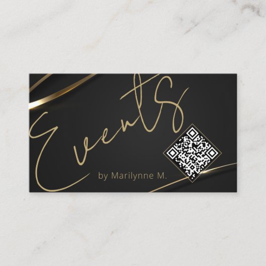 QR-Code Modern Chic Events Visitenkarte (Vorderseite)