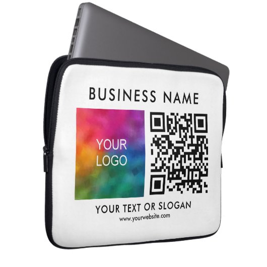 QR-Code Modern Custom Template Business Logo Laptopschutzhülle (Vorne Rechts)