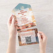 QR Code Modern Elegant Italy Destination Wedding All In One Einladung (Abreißen)