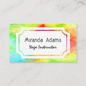 QR Code Modern Elegant Watercolor Yoga Instructor Visitenkarte (Vorderseite)