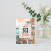qr code Modern Elegante Italien Hochzeit in Urlaub Begleitkarte (Stehend Vorderseite)