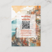qr code Modern Elegante Italien Hochzeit in Urlaub Begleitkarte (Vorderseite)