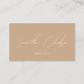 QR-Code Modern Full Boho Beige Handschrift-Skript Visitenkarte (Vorderseite)