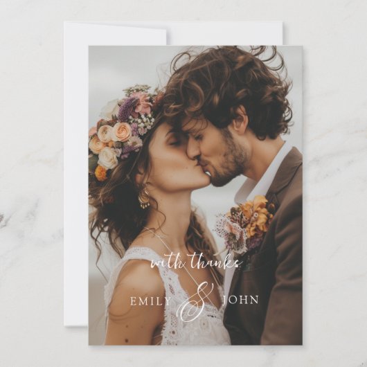 QR-Code, modern, Großformat, Script-Schriftart, 1 Dankeskarte (Vorderseite)