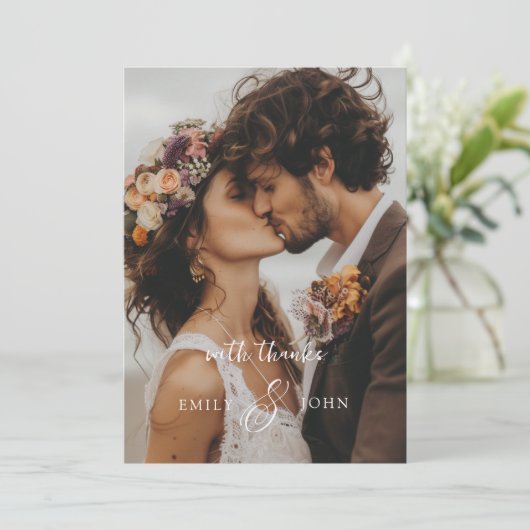 QR-Code, modern, Großformat, Script-Schriftart, 1 Dankeskarte (Stehend Vorderseite)