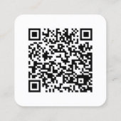 QR Code Modern Hot Pink & White Handwritten Script Quadratische Visitenkarte (Rückseite)