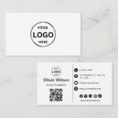 QR Code Modern Logo Custom Icons Social Media Visitenkarte (Vorne/Hinten)