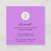 QR Code modern machen aus Künstler Platz Busine Quadratische Visitenkarte (Rückseite)