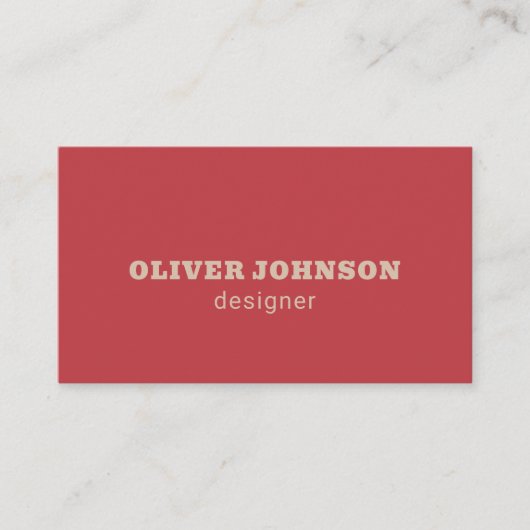 QR code modern minimalist bold typography red Visitenkarte (Vorderseite)
