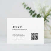  QR Code Modern Minimalist Bold Typography Wedding RSVP Karte (Stehend Vorderseite)