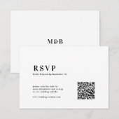  QR Code Modern Minimalist Bold Typography Wedding RSVP Karte (Vorne/Hinten)
