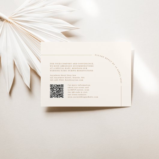 QR-Code Modern Minimalistisch Boho Arch RSVP-Karte RSVP Karte