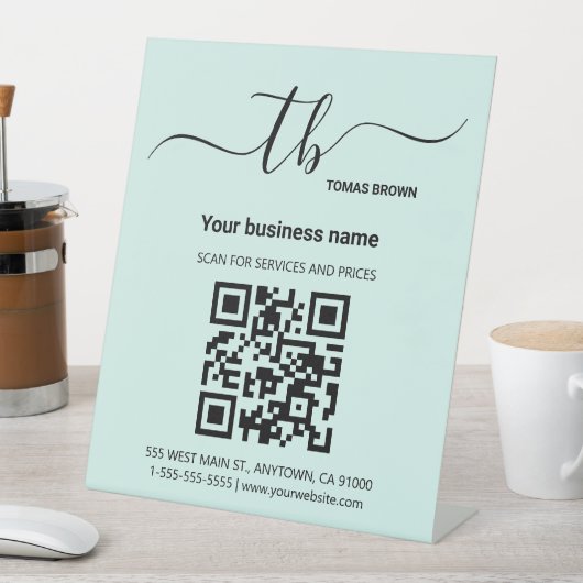 QR-Code Modern Minimalistisch einfach Sockelschild (In Situ)