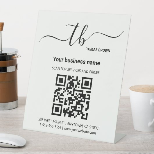 QR-Code Modern Minimalistisch einfach Sockelschild (In Situ)