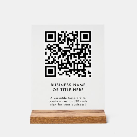 QR-Code | Modern Minimalistisch sauber einfach Acrylschild (Vorderseite)