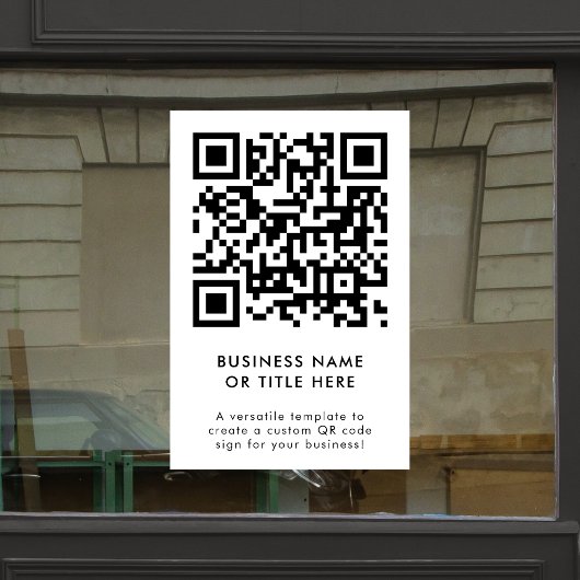 QR-Code | Modern Minimalistisch sauber, einfach we Fensteraufkleber