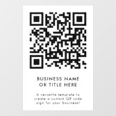 QR-Code | Modern Minimalistisch sauber, einfach we Fensteraufkleber (Blatt)