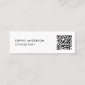 QR-Code | Modern Minimalistisch sauber, einfach we Mini Visitenkarte (Vorderseite)