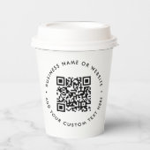 QR-Code | Modern Minimalistisch sauber, einfach we Pappbecher (Vorderseite)