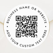 QR-Code | Modern Minimalistisch sauber, einfach we Runder Aufkleber