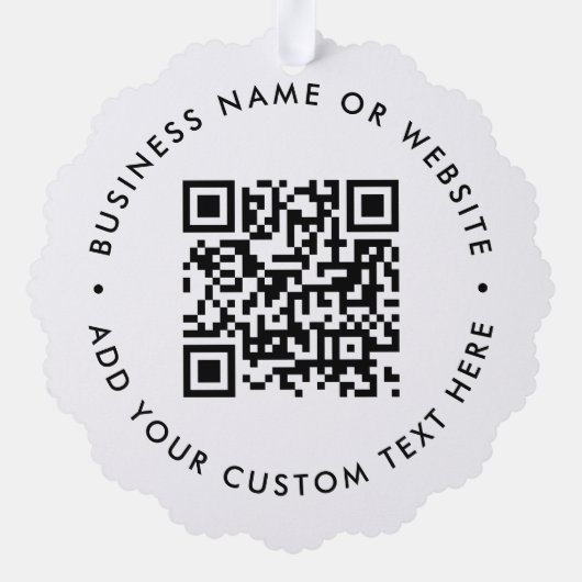 QR-Code Modern Minimalistisch sauber, einfach weiß Ornament Karte (Rückseite)