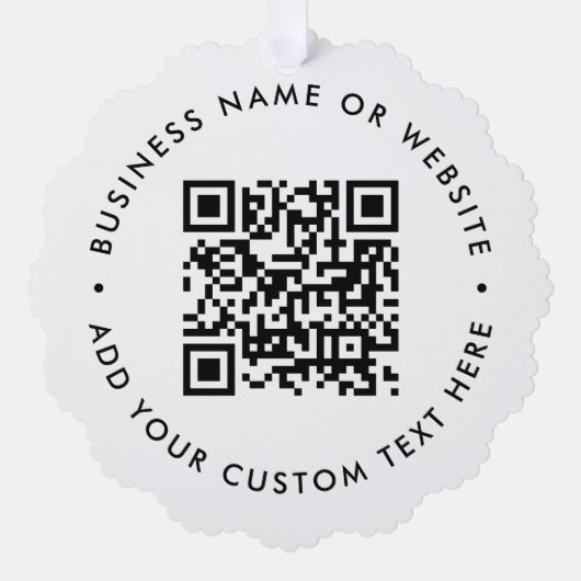 QR-Code Modern Minimalistisch sauber, einfach weiß Ornament Karte (Vorderseite)