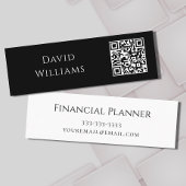 QR-Code Modern Minimalistisch Schwarz-weiß Mini Visitenkarte