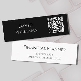 QR-Code Modern Minimalistisch Schwarz-weiß Mini Visitenkarte