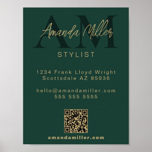 QR-Code Modern Minimalistisches Monogramm Download Poster (Vorne)