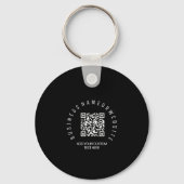 QR-Code modern, schwarzes Business-Logo rund Schlüsselanhänger (Vorderseite)