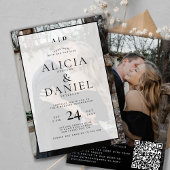 QR code modern simple typography 2 photo wedding Einladung
