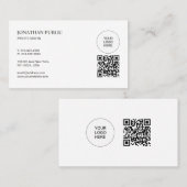 QR Code Modern Upload Your Logo Professional Visitenkarte (Vorne/Hinten)