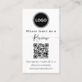 QR-Code Modern | Verlass uns eine Überprüfung Visitenkarte (Vorderseite)