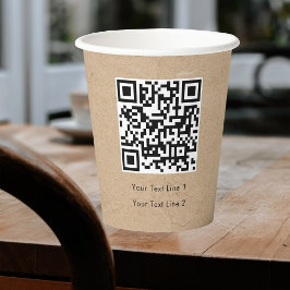 QR-Code Moderne Berufliche Kraft Brown Pappbecher