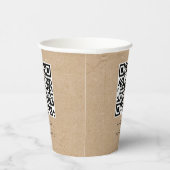 QR-Code Moderne Berufliche Kraft Brown Pappbecher (Rechts)